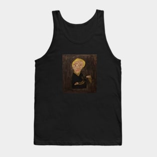 weird funny mature person oil painting Tank Top